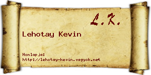 Lehotay Kevin névjegykártya