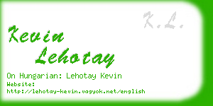 kevin lehotay business card